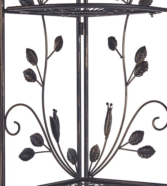 Rohový regál SIDERNO Kov 158 cm 35 cm Černá