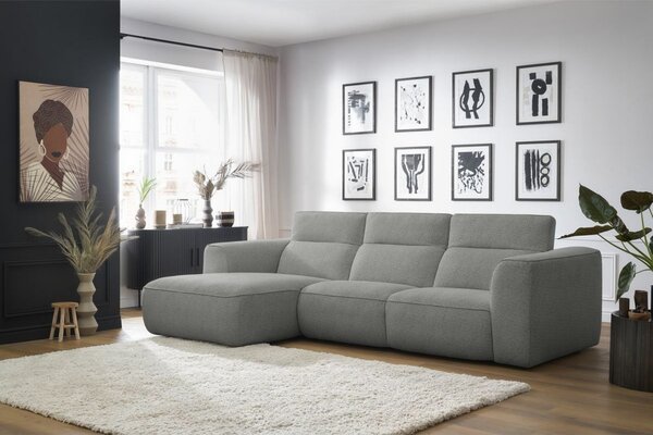 -25 % Dny MOMENTI– Bobochic Paris Světle šedá rohová pohovka William 298 cm, levá
