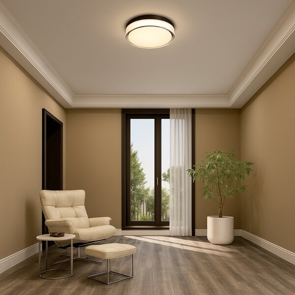 Halo Design Černé kovové stropní LED světlo Clear 28 cm