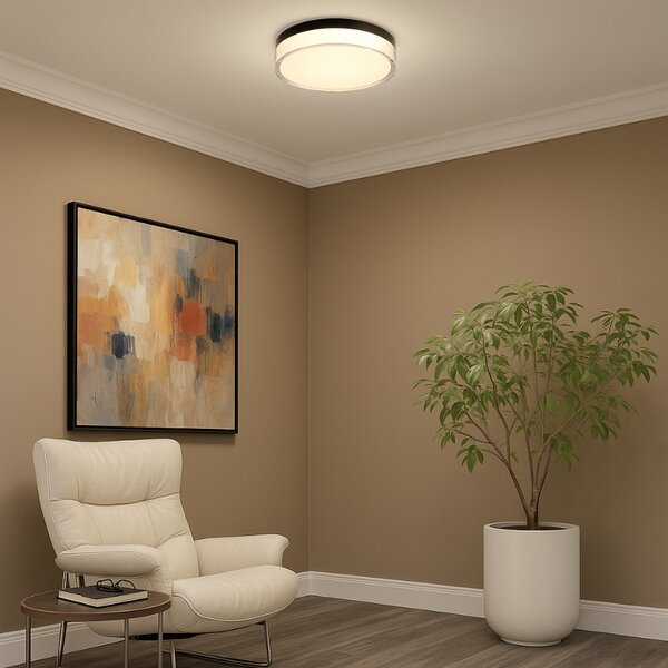Halo Design Černé kovové stropní LED světlo Clear 28 cm