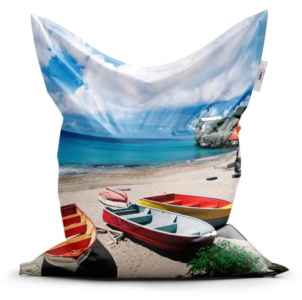 Sablio Sedací vak Classic Loďky na pláži - 150x100 cm