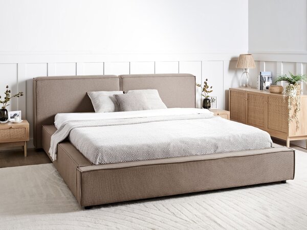 Postel Tkanina LINARDS 180 x 200 cm Taupe