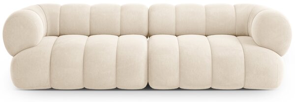 -25 % Dny MOMENTI– Cosmopolitan Design Světle béžová sametová čtyřmístná pohovka Koge 240 cm