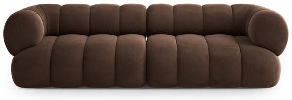 -25 % Dny MOMENTI– Cosmopolitan Design Hnědá sametová čtyřmístná pohovka Koge 240 cm
