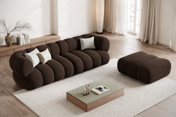 -25 % Dny MOMENTI– Cosmopolitan Design Hnědá sametová podnožka Koge 95 x 95 cm