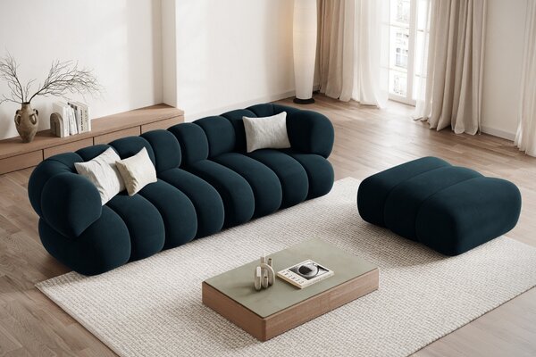 -25 % Dny MOMENTI– Cosmopolitan Design Tmavě modrá sametová podnožka Koge 95 x 95 cm