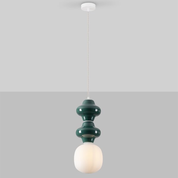 Tmavě zelené závěsné světlo Nova Luce Clio II. 18 cm