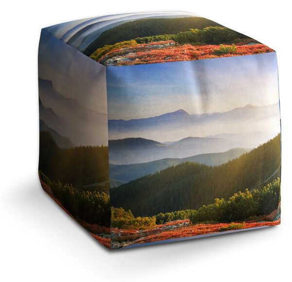 Sablio Taburet Cube Příroda - 40x40x40 cm