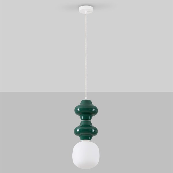 Tmavě zelené závěsné světlo Nova Luce Clio II. 18 cm