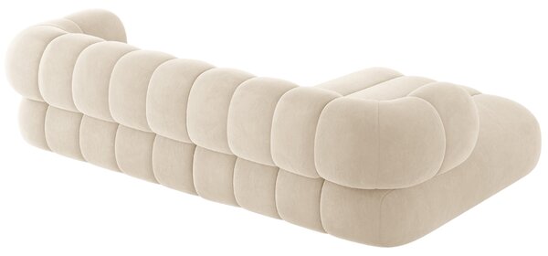 -25 % Dny MOMENTI– Cosmopolitan Design Světle béžová sametová rohová pohovka Koge 270 cm, levá