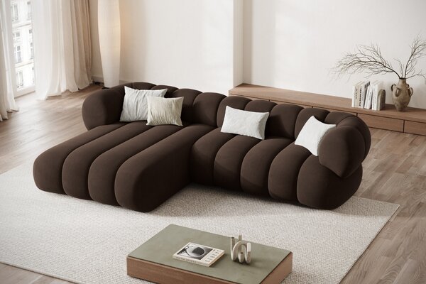 -25 % Dny MOMENTI– Cosmopolitan Design Hnědá sametová rohová pohovka Koge 270 cm, levá
