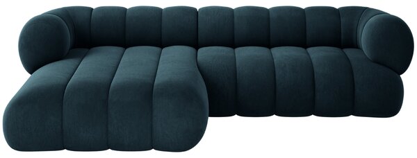 -25 % Dny MOMENTI– Cosmopolitan Design Tmavě modrá sametová rohová pohovka Koge 270 cm, levá