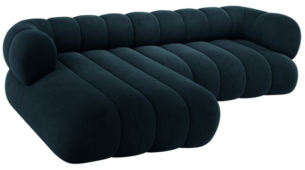 -25 % Dny MOMENTI– Cosmopolitan Design Tmavě modrá sametová rohová pohovka Koge 270 cm, levá