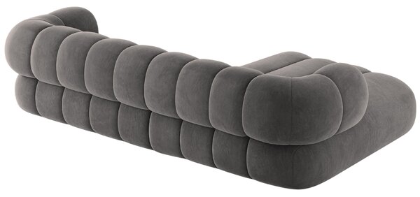 -25 % Dny MOMENTI– Cosmopolitan Design Šedá sametová rohová pohovka Koge 270 cm, levá