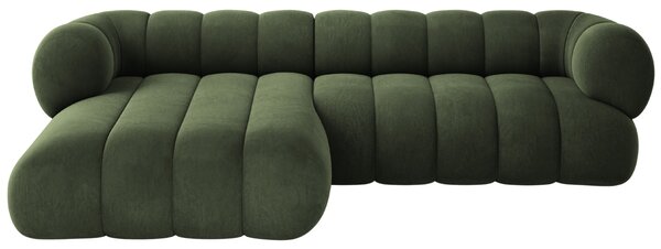 -25 % Dny MOMENTI– Cosmopolitan Design Zelená sametová rohová pohovka Koge 270 cm, levá