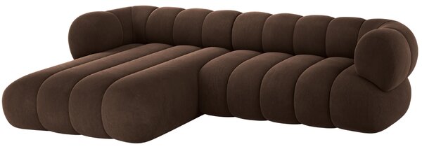 -25 % Dny MOMENTI– Cosmopolitan Design Hnědá sametová rohová pohovka Koge 270 cm, levá