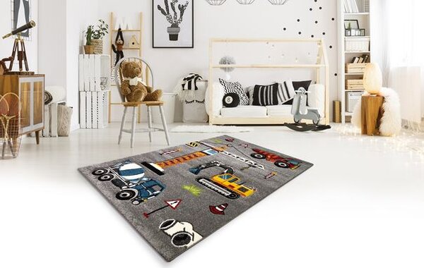 Breno Kusový koberec DIAMOND KIDS 24220/95, 120x170 cm, Šedá/Vícebarevné