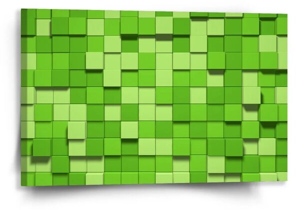 Sablio Obraz Green Blocks 3D - 60x40 cm