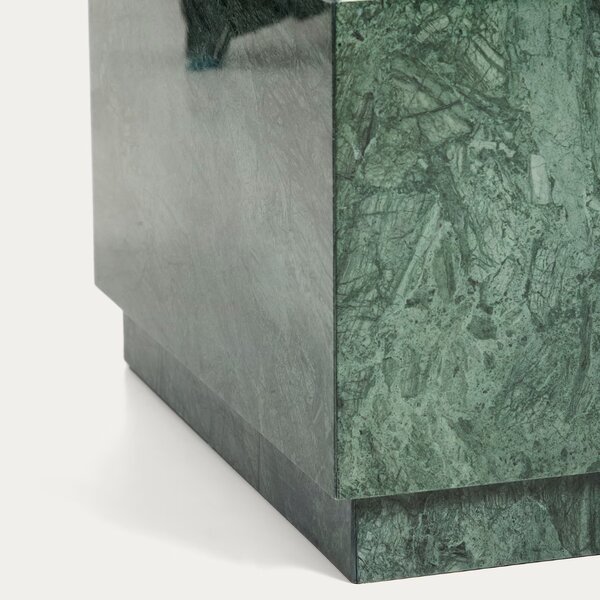 Kave Home Tmavě zelený mramorový konferenční stolek Sorein 100 x 50 cm