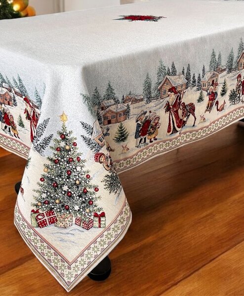 Vánoční ubrus s motivem Santa a dětí 140x140 cm