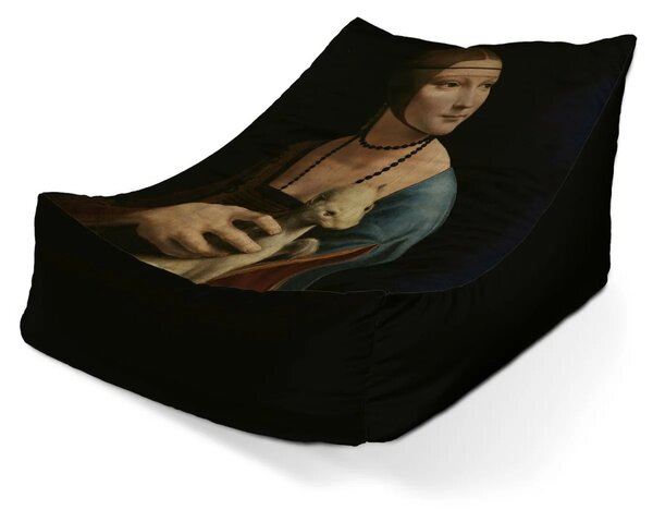 Sablio Sedací vak Lounge Dáma s hranostajem - Leonardo da Vinci - 80 x 95 x 50 cm