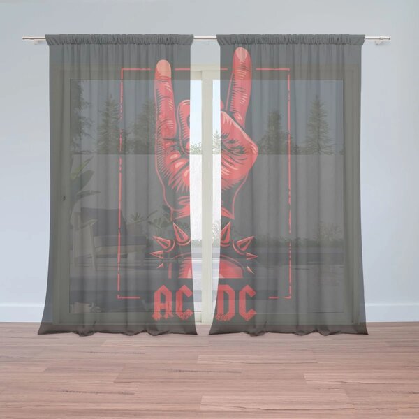Sablio Záclony ACDC Červená ruka: 2ks 150x250cm