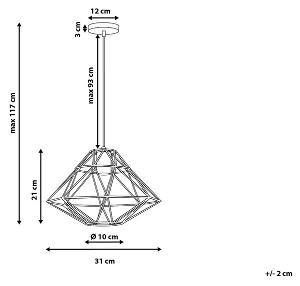 Závěsná lampa GUAM Kov Černá