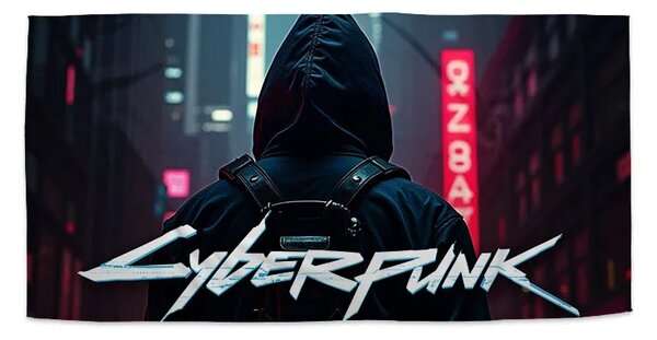 Sablio Ručník Cyberpunk 2077 Pohled do města - 30x50 cm