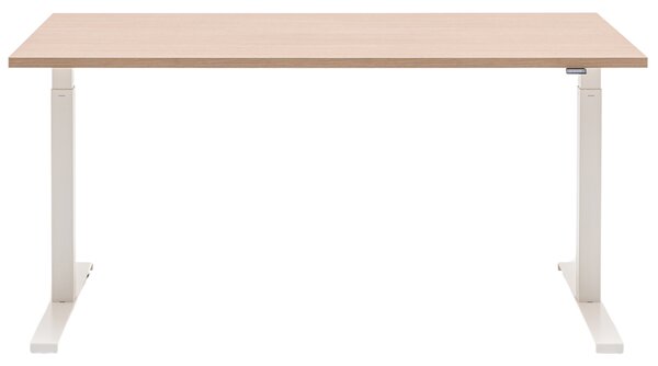 MDD Dubový výškově nastavitelný pracovní stůl Ogi Drive 140 x 70 cm s bílou podnoží