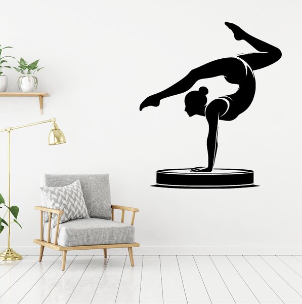 Živá Zeď Samolepka Moderní gymnastika Barva: černá