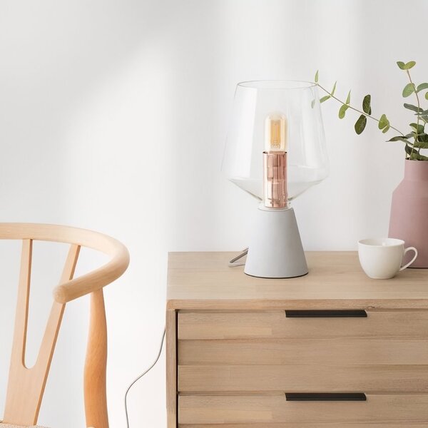 Somcasa Šedá stolní lampa Aina 35 cm