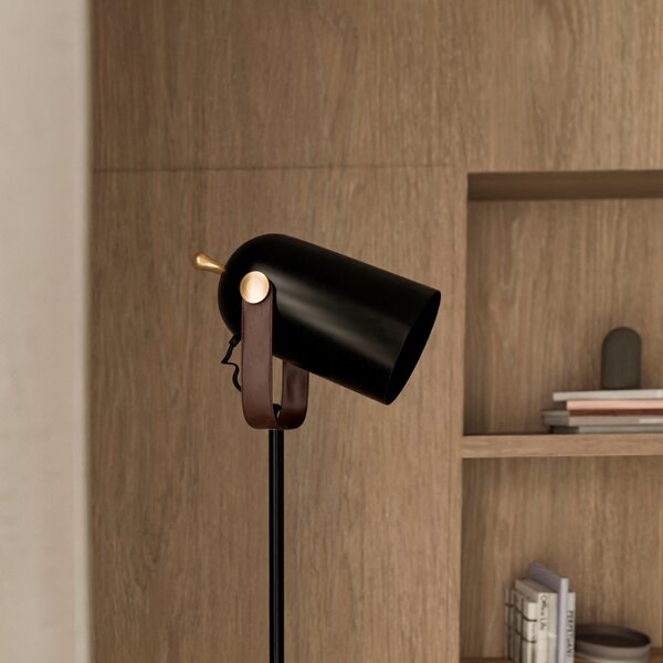 Somcasa Černá kovová stojací lampa Nacia 160 cm