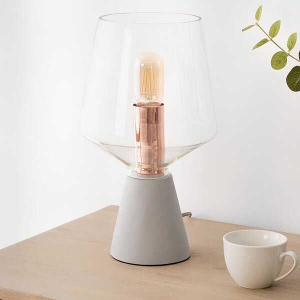 Somcasa Šedá stolní lampa Aina 35 cm