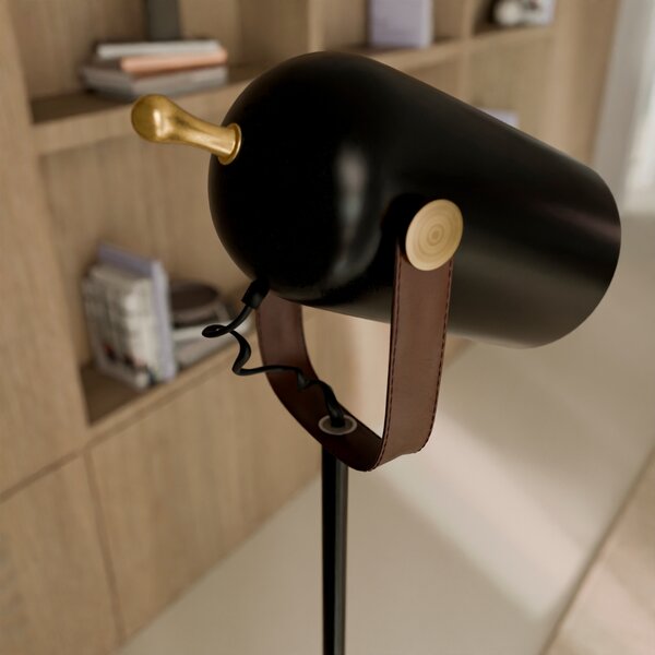Somcasa Černá kovová stojací lampa Nacia 160 cm