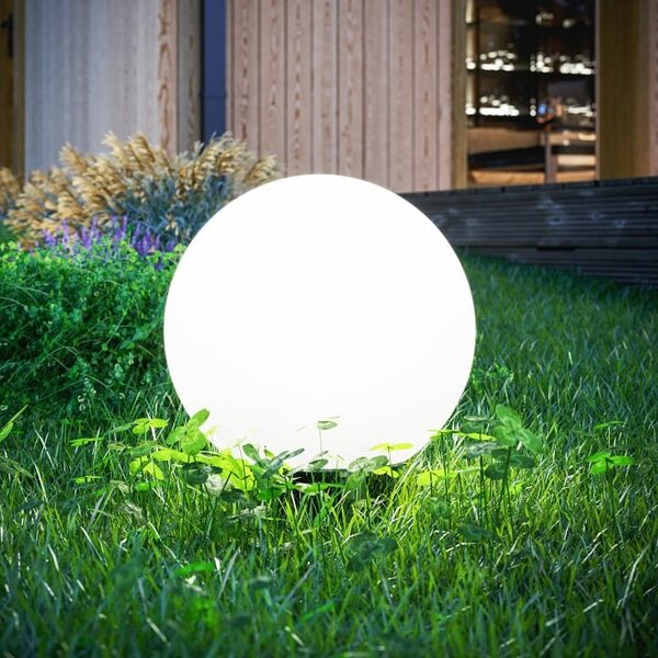 GTV Marmo venkovní stojací lampa 1x20 W bílá-šedá OS-MARMO25-00