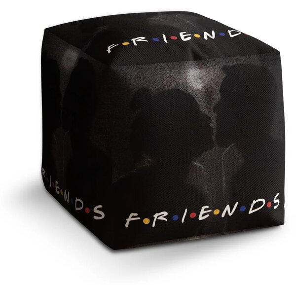 Sablio Taburet Cube Seriál přátelé FRIENDS Polibek - 40x40x40 cm
