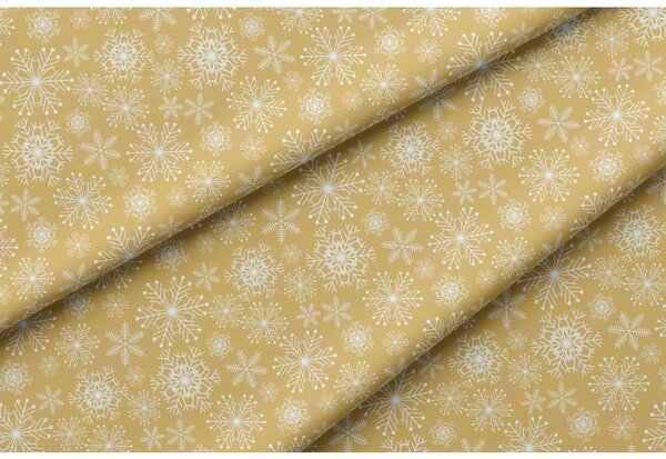 Orbytex Vánoční látka teflonová š.160cm - vločky zlaté