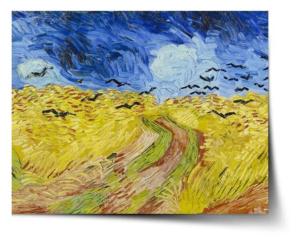 Sablio Plakát Pšeničné pole s vránami - Vincent van Gogh - 60x40 cm