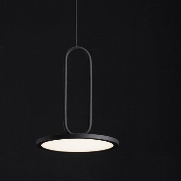 Černé závěsné LED světlo Nova Luce Gea 17,5 cm