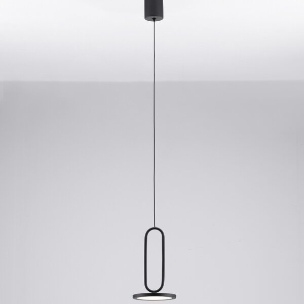 Černé závěsné LED světlo Nova Luce Gea 13 cm