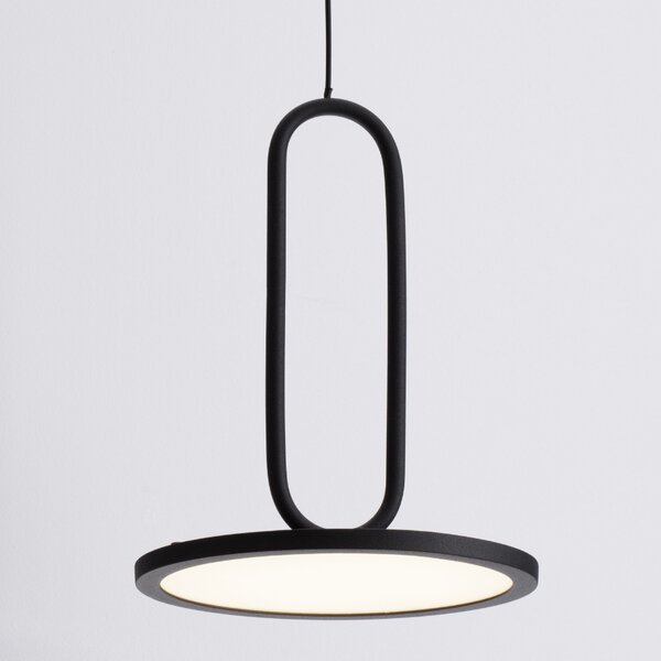 Černé závěsné LED světlo Nova Luce Gea 17,5 cm