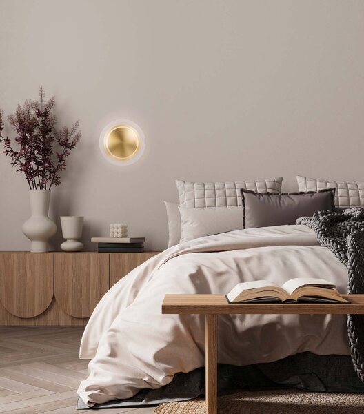 Zlaté kovové nástěnné LED světlo Nova Luce Airida