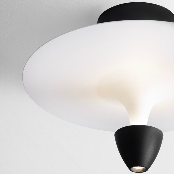 Černobílé kovové stropní LED světlo Nova Luce Luet 34 cm