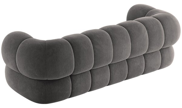 -25 % Dny MOMENTI– Cosmopolitan Design Šedá sametová trojmístná pohovka Koge 210 cm