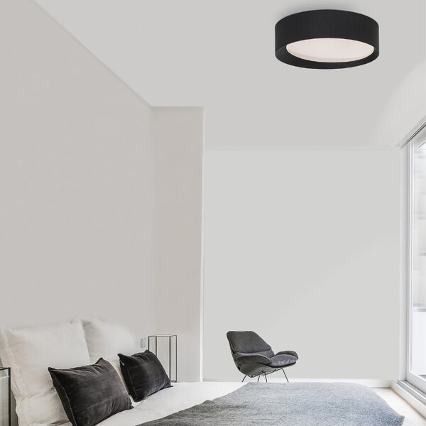 Černé kovové stropní LED světlo Nova Luce Oby 60 cm