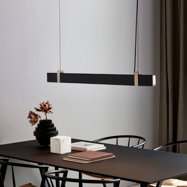 Nordlux Černé kovové závěsné LED světlo Lilt 115 cm