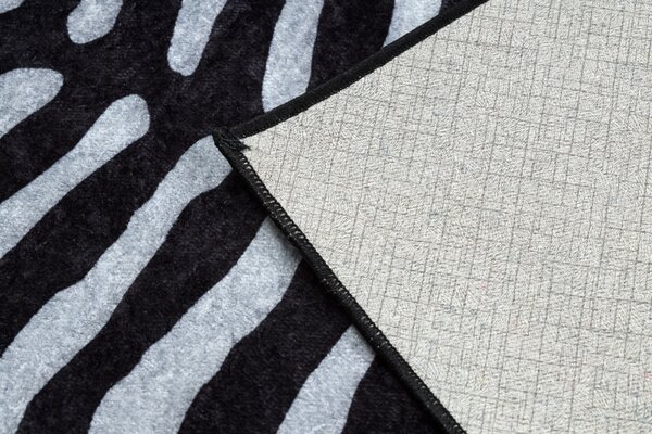 Makro Abra Kusový koberec pratelný MIRO 51331.803 Zebra protiskluzový černý bílý Rozměr: 80x150 cm
