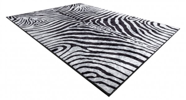 Makro Abra Kusový koberec pratelný MIRO 51331.803 Zebra protiskluzový černý bílý Rozměr: 80x150 cm