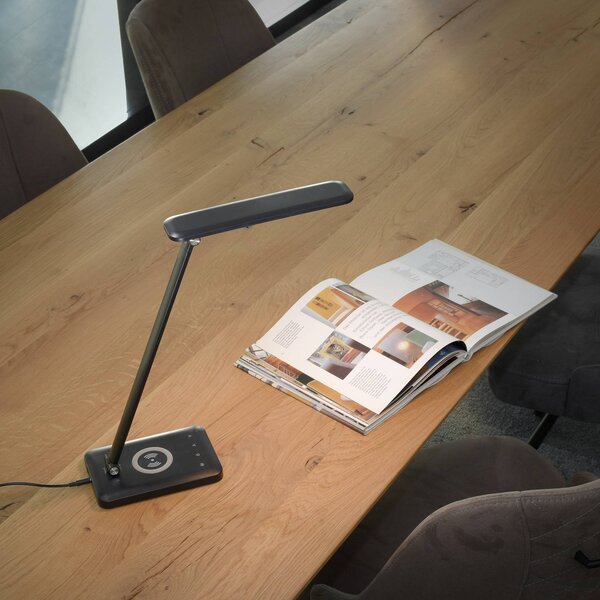 JUST LIGHT. GmbH LED stolní lampa Florentina, černá, stmívatelný, Černá, Pracovna / kancelář, Plast