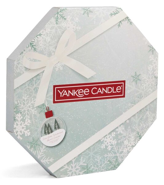 Yankee Candle dárková sada, vánoční adventní kalendář 2022, 24 čajových svíček + svícen